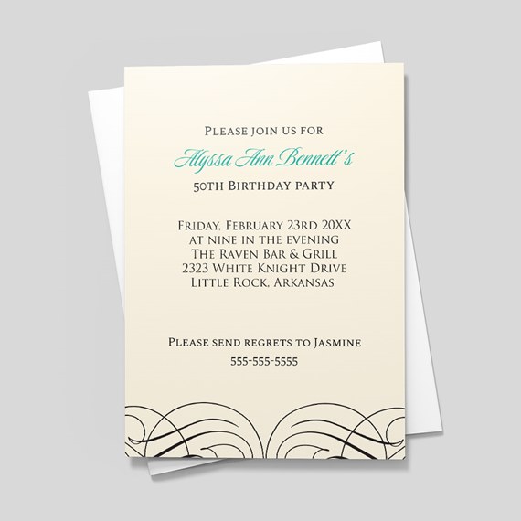 elegant birthday invitation card with decorative elements