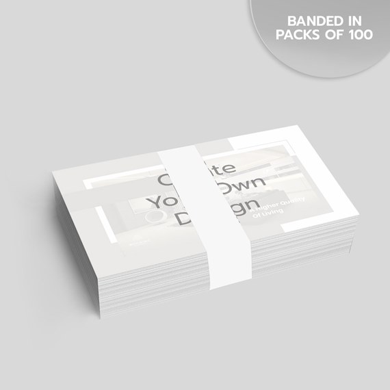 stack of customizable cards with white band