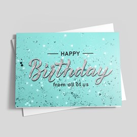 Silver Showers Birthday Card