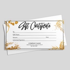 Gold Leaves Gift Certificate