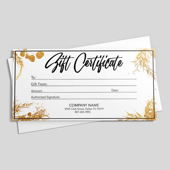 Gold Leaves Gift Certificate