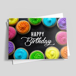 Colorful Cupcakes Birthday Card