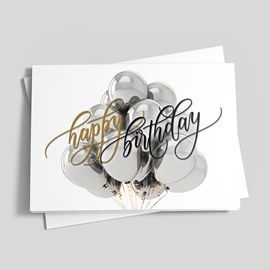 Shiny Balloons Birthday Card