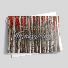 Bountiful Wood Thanksgiving Card