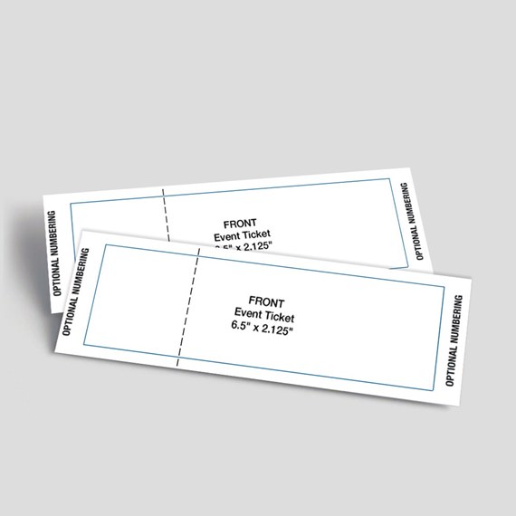 two event tickets with text and dimensions