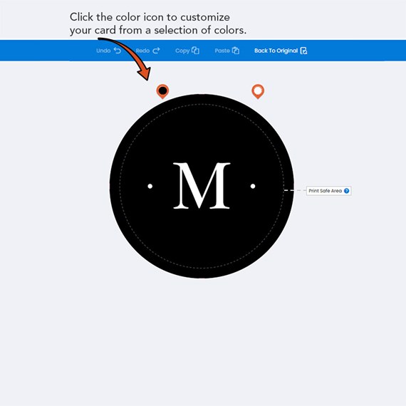 customizable text area with letter M