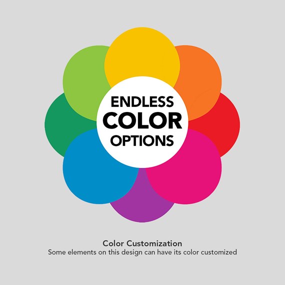 colorful flower design with customizable text area