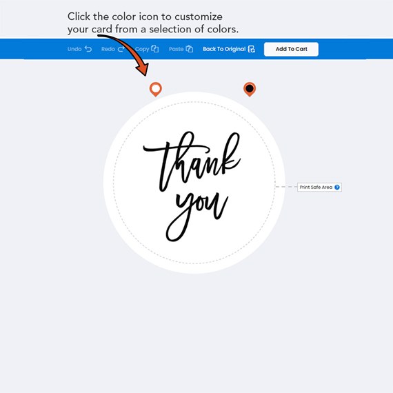 thank you card design with photo area