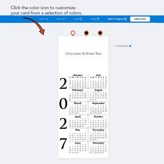 calendar design with customizable text area