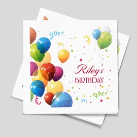 Colorful Balloons Beverage Napkin