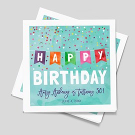 Birthday Banner Beverage Napkin