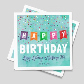 Birthday Banner Luncheon Napkin
