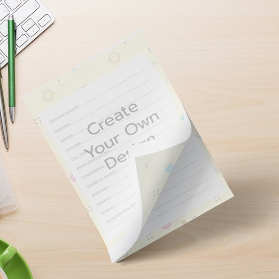 customizable text area with geometric pattern
