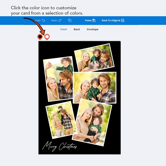 collage card with photo placeholders and Merry Christmas text