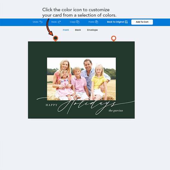 photo placeholder with dark green background and white text