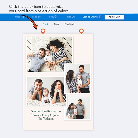 photo placeholders in a collage card design