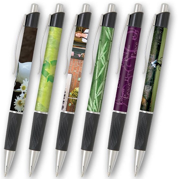 six decorative pens with different designs