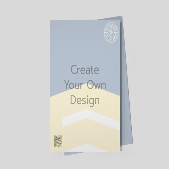 folded card with geometric design and customizable text area