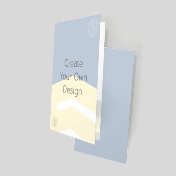 folded card design with customizable text area