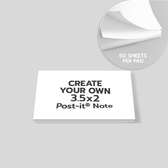 Custom 3.5x2 Post it Notes by 123Print