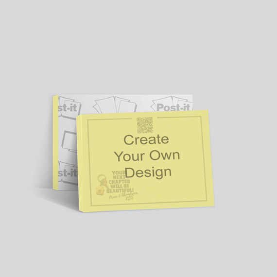 yellow sticky note pad with customizable text area