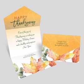 Vibrant Leaves Seal and Send Thanksgiving Card