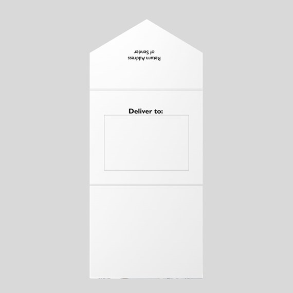 white envelope with peaked top and photo placeholder
